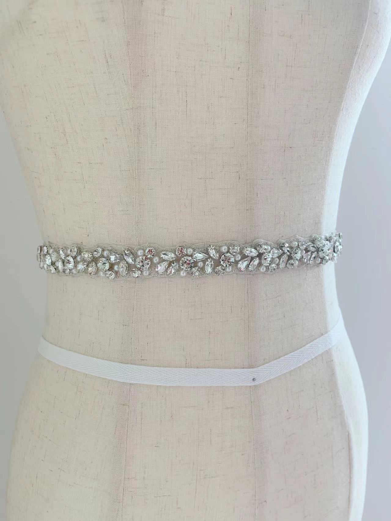 Bridal Sash Ribbon - 1 ярд/5 ярдов, серебряная лента со