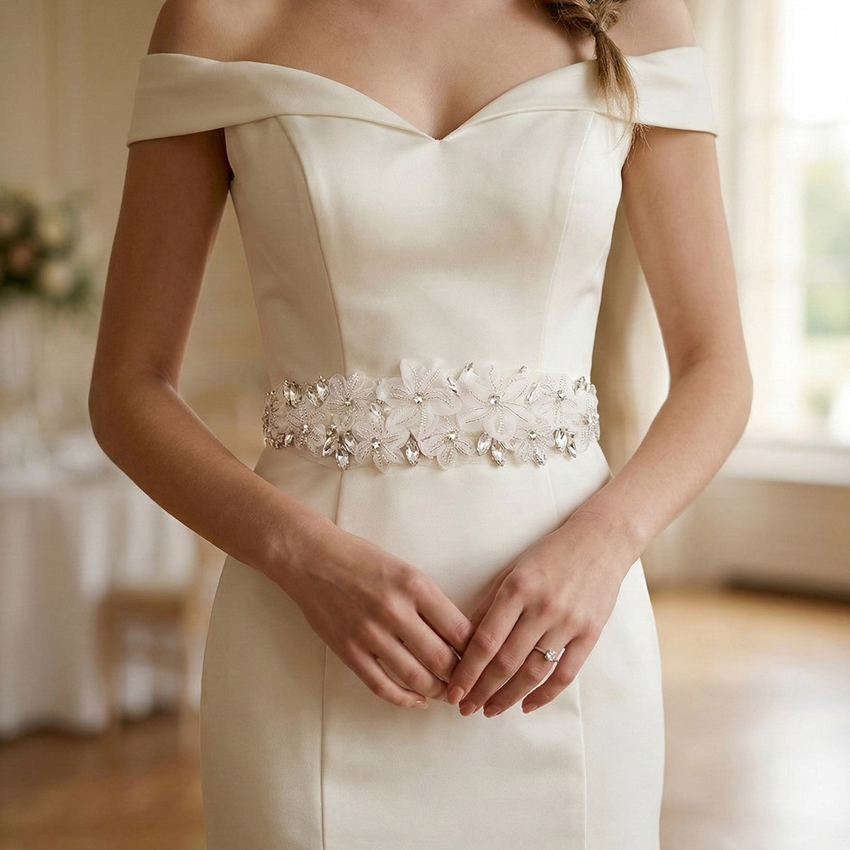 Романтический 3D-цветочный поя – обзор и цена Bridal Sash Ribbon