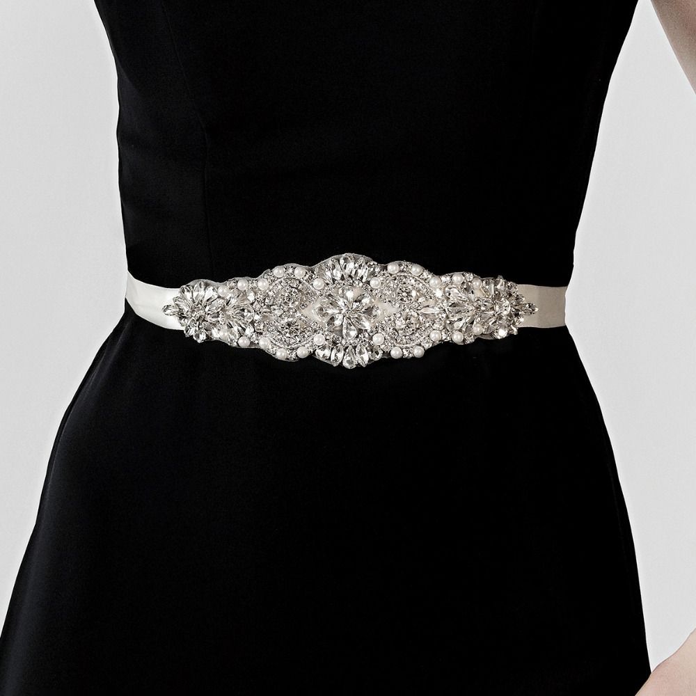 Серебристый свадебный пояс со  – обзор и цена Bridal Sash Ribbon