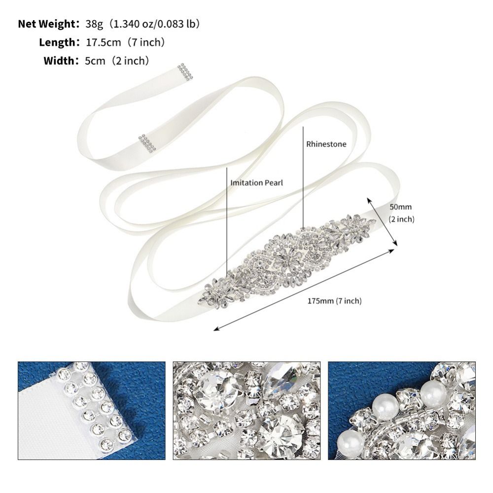 Серебристый свадебный пояс со  – обзор и цена Bridal Sash Ribbon